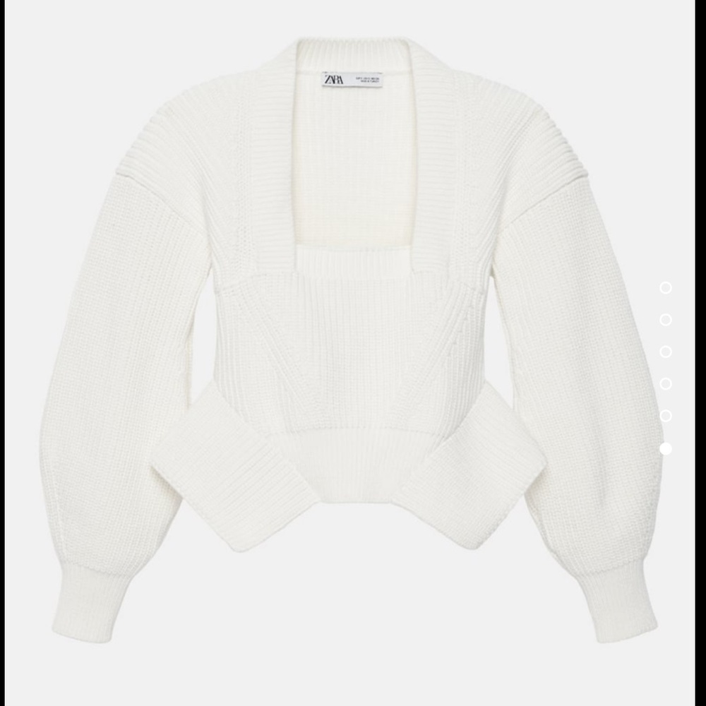Zara Asymmetric White Sweater - Limited Edition